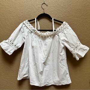 Elegant White Off-Shoulder Women's Top